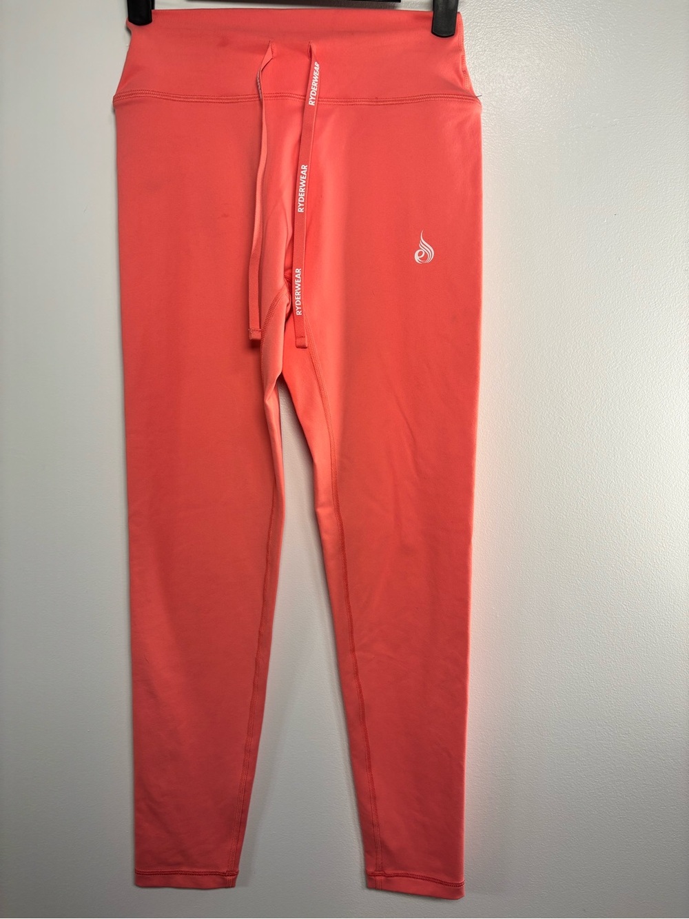 Ryderwear Coral-Red Kids Active Leggings with Drawstring Waist